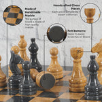 RADICALn - Premium Quality natural marble 15" Black and Golden chess set