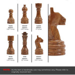 Fossil Coral and Dark Brown Natural Marble Chess Set - 15in
