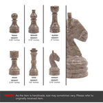 Grey Oceanic and White Natural Marble Chess Board Game Sets - 15in
