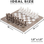 Grey Oceanic and White Natural Marble Chess Board Game Sets - 15in