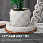 Marble Planter Handmade - Large Plant Pot with Drainage Hole