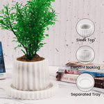 Marble Planters for Outdoor Plants Black 4' inch Handmade - Design B