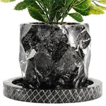 Marble Planter Handmade - Large Plant Pot with Drainage Hole