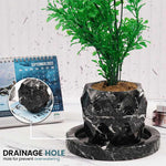 Marble Planter Handmade - Large Plant Pot with Drainage Hole