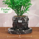 Marble Planter Handmade - Large Plant Pot with Drainage Hole