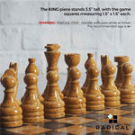 RADICALn - Premium Quality natural marble 15" Black and Golden chess set