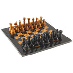 RADICALn - Premium Quality natural marble 15" Black and Golden chess set