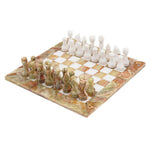 Green Onyx & White 15 Inches Natural Marble Chess Set