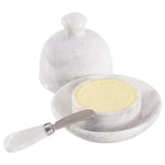 Radicaln Marble Butter Dish with Lid White 6"x5.5" Inch