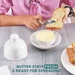 Radicaln Marble Butter Dish with Lid White 6"x5.5" Inch