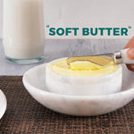 Radicaln Marble Butter Dish with Lid White 6"x5.5" Inch