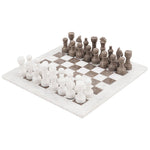 White and Grey Oceanic Handmade 15 Inches High Quality Marble Chess Set