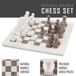 White and Grey Oceanic Handmade 15 Inches High Quality Marble Chess Set
