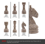 White and Grey Oceanic Handmade 15 Inches High Quality Marble Chess Set