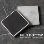 Marble Set of 6 Kitchen Black Square Coaster Plates Handmade