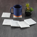 Marble Set of 6 Kitchen Black Square Coaster Plates Handmade