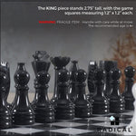 Black and White Handmade 12 Inches Premium Quality Marble Chess Set