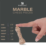 Black and Fossil Coral Handmade 12 Inches Premium Quality Marble Chess Set