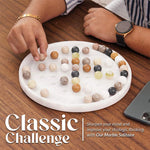 Radicaln Marble Peg Solitaire Game 10" – Stone Board Game for Adults