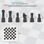 White and Black Handmade 12 Inches High Quality Marble Chess Set