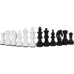 15 Inch White and Black Premium Quality Marble Chess Set with Metallic Figures and Extra Queen